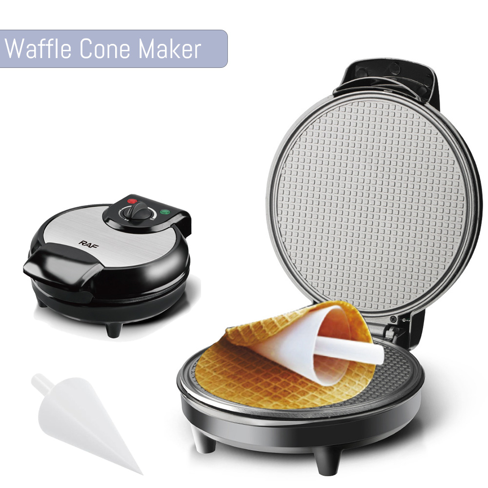 Ice Cream Maker Electric - ブラウニングコントロール付き電気ワッフルコーンメーカーマシン、ノンスティックワッフルボウルメーカー、アイスクリームコーンメーカー