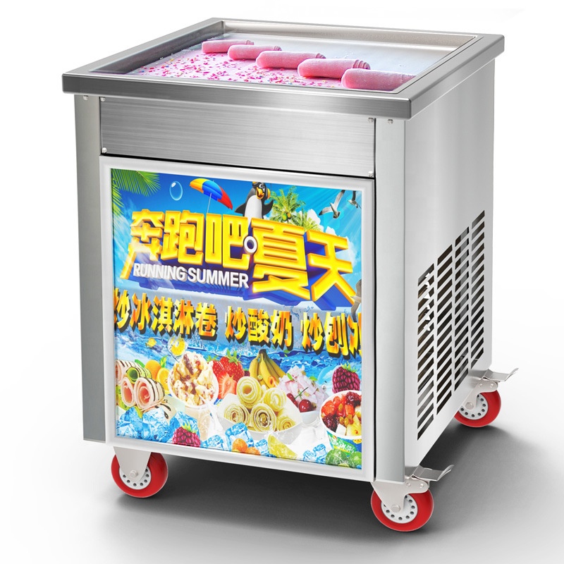 Ice Cream Maker Electric - フライドアイス製造機 業務用電気アイスロールメーカー パンアイスクリームメーカー フライドヨーグルトメーカー/パン/ロールマシン