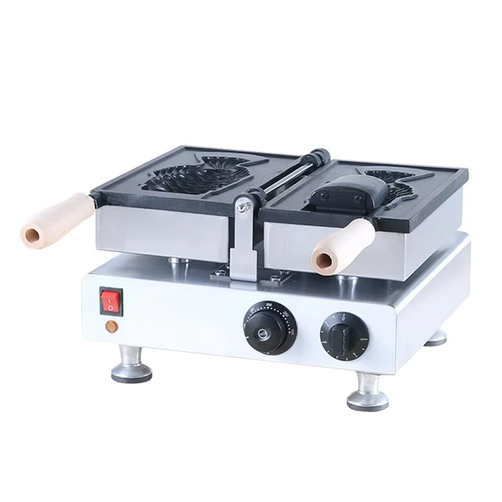 Ice Cream Maker Electric - 業務用 1台 魚型たい焼きメーカー 1600W たい焼きアイスクリームマシン 電気式開口魚型ワッフルメーカー