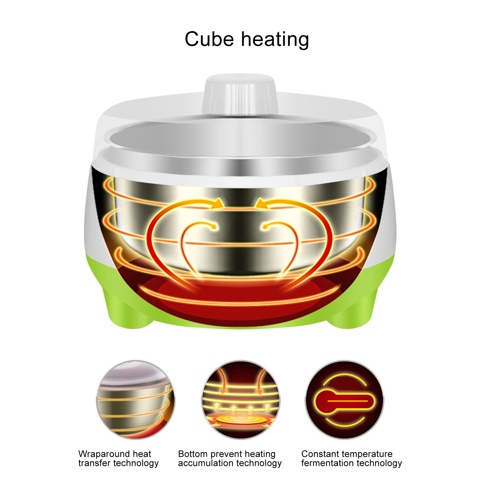 Kitchen Appliances Green - コンパクトステンレス鋼ヨーグルトメーカーマシングリーン 15 ワット自家製 DIY ヨーグルト使いやすいキッチン家電
