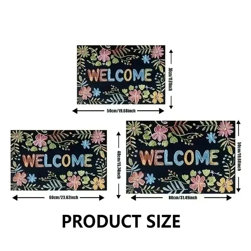 サボテンの花の刺繍ドアマット - グリーンフローラルサボテン - Kitchen Appliances Green のレビューと価格