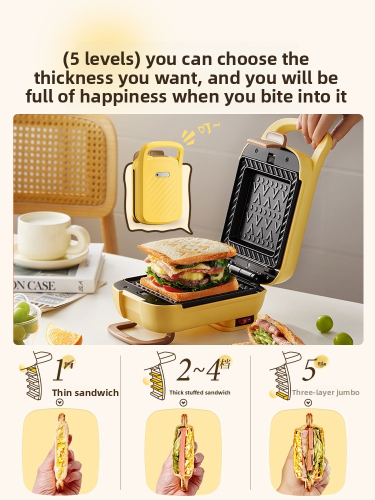 家庭用厚型ホットプレスサンドイッチメーカー多機能ワッフルアイ - Bread Maker Machine のレビューと価格