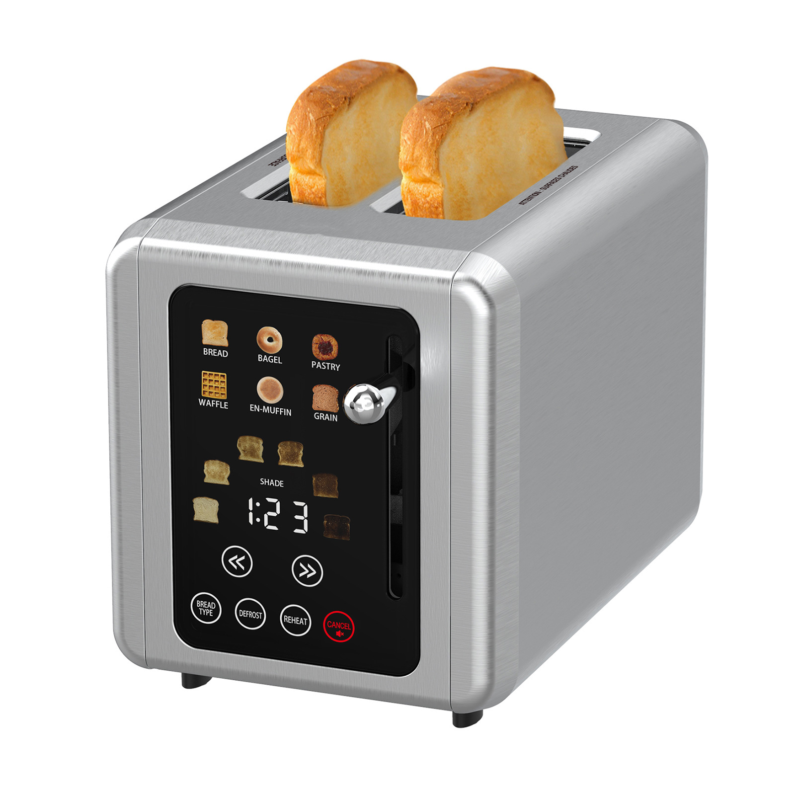 ステンレス製トースター 2枚焼き 自動高速加熱 朝食メーカー - Toaster 4 Slice のレビューと価格