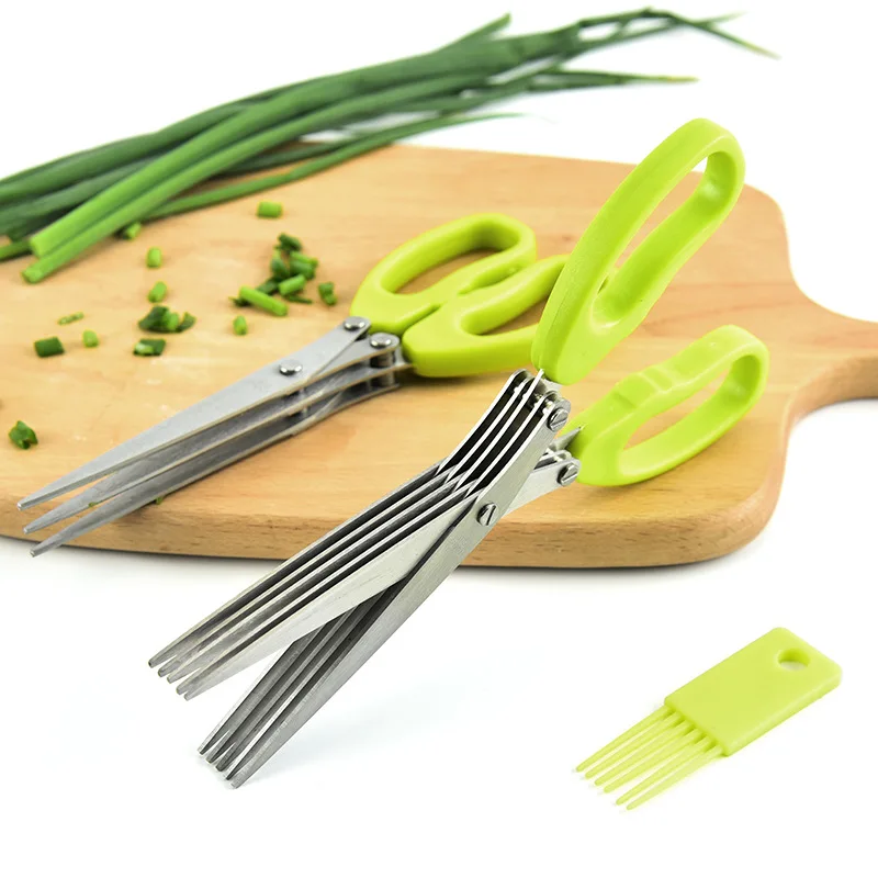 キッチン多機能ステンレス三層/五層ネギはさみと海苔切りはさみ - Kitchen Appliances Green のレビューと価格