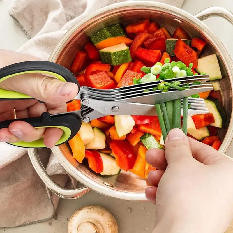 多層はさみステンレス鋼キッチンはさみネギはさみハーブ切断はさ - Kitchen Appliances Green のレビューと価格